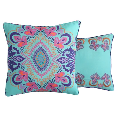 5pc King Amherst Boho Reversible Comforter Set Aqua - VCNY 5 5pc King Amherst Boho Reversible Comforter Set Aqua - VCNY - Image 3