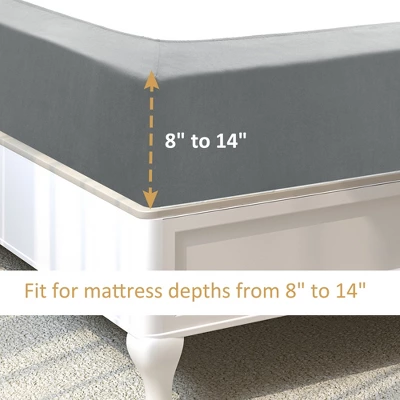 PiccoCasa Box Spring Cover Stretchy Fabric Wrap Around 4 Sides Bed Skirt Wrinkle Free For Home 5 PiccoCasa Box Spring Cover Stretchy Fabric Wrap Around 4 Sides Bed Skirt Wrinkle Free For Home - Image 3