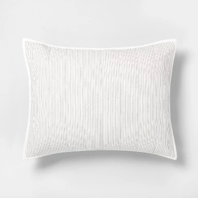 Microstripe Pillow Sham Cream/Gray - Hearth & Hand™ With Magnolia 5 Microstripe Pillow Sham Cream/Gray - Hearth & Hand™ With Magnolia - Image 3