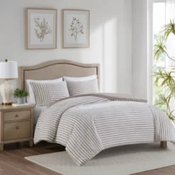 Madison Park 3pc River Clipped Jacquard Duvet Cover Set Off-White -Bedding Promotion GUEST 06fbb7f7 df59 4470 8da3 256ee51bc2cf