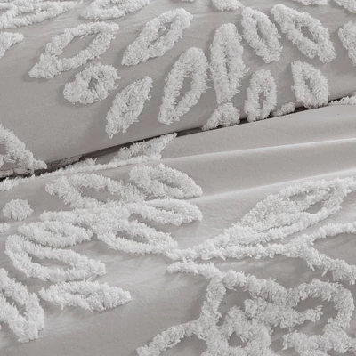 Danica Tufted Cotton Chenille Floral Duvet Cover Set - Madison Park 8 Danica Tufted Cotton Chenille Floral Duvet Cover Set - Madison Park - Image 6