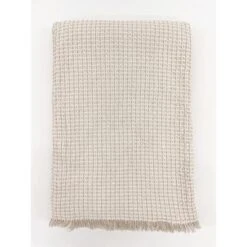 Ivory & Taupe Cotton Waffle Weave Bed Blanket - Anaya 15 Ivory & Taupe Cotton Waffle Weave Bed Blanket - Anaya -Bedding Promotion GUEST 11d86f85 df8c 4892 8ecf 1d9b5248cfe8