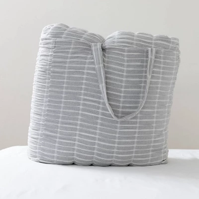 Blue Loom 3pc Puckered Striped Jacquard Comforter Bedding Set 6 Blue Loom 3pc Puckered Striped Jacquard Comforter Bedding Set - Image 4