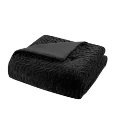 Madison Park 3pc Full/Queen Dakota Ruched Fur Down Alternative Comforter Set Black -Bedding Promotion GUEST 13dfd0d5 107a 416b 8e86 cb394c09825c