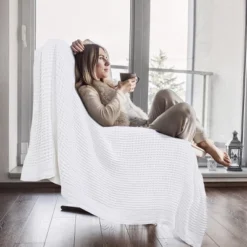 1 Pc Cotton Waffle Weave Comfortable Bed Blanket - PiccoCasa -Bedding Promotion GUEST 14ad38b5 3762 411a 8f5e 3b3af11a3a5a