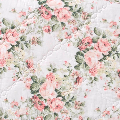 Joyce Cotton Quilt & Sham Set Pink - Laura Ashley 6 Joyce Cotton Quilt & Sham Set Pink - Laura Ashley - Image 4