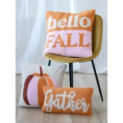 Shiraleah "Hello Fall" Pink And Orange Decorative Pillow -Bedding Promotion GUEST 173bbedd 5271 4381 aead 74ba00492abd