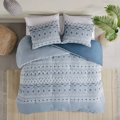 Ink+Ivy 3pc Dora Organic Cotton Chambray Comforter Set Blue 11 Ink+Ivy 3pc Dora Organic Cotton Chambray Comforter Set Blue - Image 9