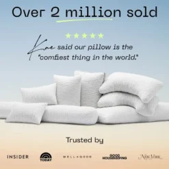 Coop Home Goods 20”x 54" Adjustable Memory Foam Body Pillow - GREENGUARD Gold Certified - Lulltra Washable Cover - White -Bedding Promotion GUEST 1839cc4c 44f2 4a76 87bb f422b728a59d