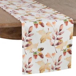 Saro Lifestyle Table Runner With Acorn And Leaf Design -Bedding Promotion GUEST 18527996 03f1 4f5c b409 e0991d294a21