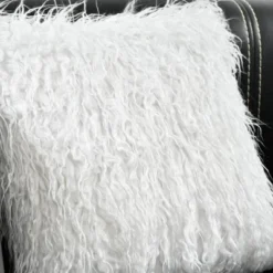 Luca Faux Fur Square Throw Pillow White - Lush Décor -Bedding Promotion GUEST 1969eec5 b64f 438a b028 4ff0f9590e97
