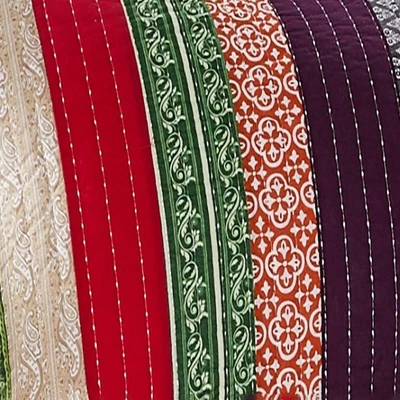 Marley Cotton Reversible Pillow Sham King 20" X 36" Multicolor By Greenland Home Fashion 5 Marley Cotton Reversible Pillow Sham King 20" X 36" Multicolor By Greenland Home Fashion - Image 3