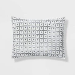 Embroidered Grid Sham Blue - Threshold™ -Bedding Promotion GUEST 1c3898ef e092 4273 bb16 38eaa25ad802