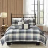 6pc Warren Herringbone Quilted Reversible Coverlet Set With Decorative Pillows - Madison Park