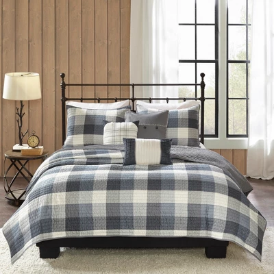 6pc Warren Herringbone Quilted Reversible Coverlet Set With Decorative Pillows - Madison Park 3 6pc Warren Herringbone Quilted Reversible Coverlet Set With Decorative Pillows - Madison Park