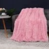 PiccoCasa Shaggy Faux Fur Warm Reversible Solid Plush Fluffy Fleece Blankets