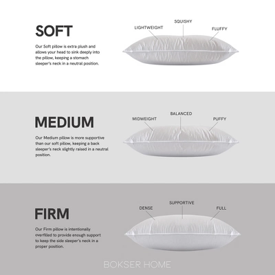 Medium 700 Fill Power Luxury White Duck Down RDS Certified Machine Washable White Bed Pillow | BOKSER HOME 6 Medium 700 Fill Power Luxury White Duck Down RDS Certified Machine Washable White Bed Pillow | BOKSER HOME - Image 4