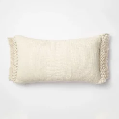 Textural Woven Throw Pillow With Trims Cream - Threshold™ Designed With Studio McGee -Bedding Promotion GUEST 2494d37c 17c0 4147 b164 0e46d2ff98c0