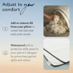 Coop Home Goods 20”x 54" Adjustable Memory Foam Body Pillow - GREENGUARD Gold Certified - Lulltra Washable Cover - White -Bedding Promotion GUEST 2f56f403 e040 4107 aedc aefa8a23f416