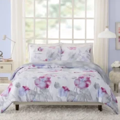 Teen Modern Luxe Floral Comforter Set Pink/Gray/Blue - Makers Collective -Bedding Promotion GUEST 2fe4eab1 fba6 4601 9572 a27492e7bd6a