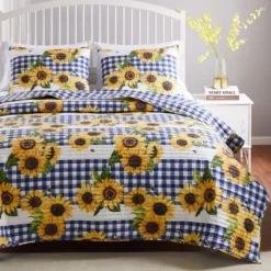 Sunflower Quilted Reversible Pillow Sham Gold By Barefoot Bungalow -Bedding Promotion GUEST 30ac998b 2d9c 468d b116 a93d919dd923