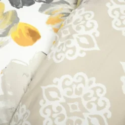3pc Leah Cotton Duvet Cover Set Yellow/Gray - Lush Décor -Bedding Promotion GUEST 339e586d de85 44aa a13b f550e659bc96