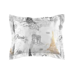 Paris Sketch Bed In A Bag Comforter Set White/Gold - Lanwood Home -Bedding Promotion GUEST 354d10b9 4406 4254 8b6b e8b338633941