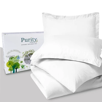 Purity Home 3pc 400 Thread Count Cotton Percale Duvet Set 5 Purity Home 3pc 400 Thread Count Cotton Percale Duvet Set - Image 3