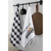 Happy Fall Y'all And Check Kitchen Towel Set Of 2 - 18" X 28" - Black/White - Elrene Home Fashions