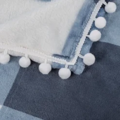 PiccoCasa Flannel Pom-Pom Tartan Checkered Fleece Throw Blanket 1Pc -Bedding Promotion GUEST 3c2ce717 d95a 4378 a58e 4e4b4f84dad0