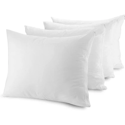 The Grand Zippered Poly/Cotton Pillow Protector Set Of 4 White 9 The Grand Zippered Poly/Cotton Pillow Protector Set Of 4 White - Image 7
