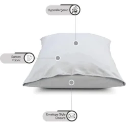 Circles Home Breathable Standard Envelope Pillow Case – Grey (2 Pack) -Bedding Promotion GUEST 3ecf6474 e575 4929 84a3 905be7b6ce21
