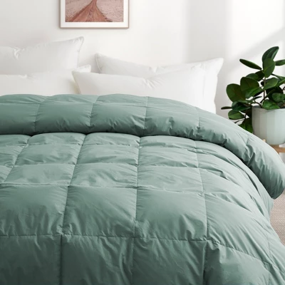 Peace Nest Organic Cotton Down Feather Comforter Duvet Insert, Green 3 Peace Nest Organic Cotton Down Feather Comforter Duvet Insert, Green