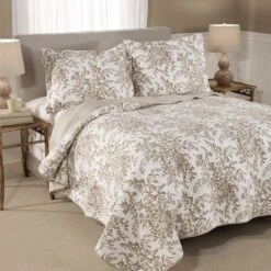 Bedford Reversible Quilt Set Mocha - Laura Ashley -Bedding Promotion GUEST 425d3398 58bf 4c3a 8377 c3842c96d060