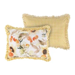 Somerset Ruffle-Trimmed Quilted Reversible Pillow Sham Gold By Greenland Home Fashions -Bedding Promotion GUEST 428e780a 764e 4034 8006 450f74642bc8