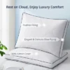 Peace Nest Goose Feather Down Pillow White Quilted Cotton Cover Set Of 2