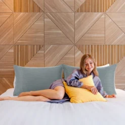 PiccoCasa Microfiber Soft Enveloped Pillowcases Striped 2 Pcs