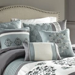 7pc Alex Comforter Set Blue & Gray - Riverbrook Home