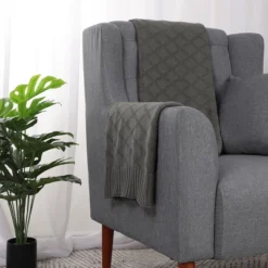 PiccoCasa 100% Cotton Knit Throw Blanket Soft Lightweight Decorative Knitted Blankets -Bedding Promotion GUEST 46669817 110e 470d 9246 df7f012d2898