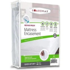 Guardmax Waterproof Mattress Protector Encasement With Zipper - White -Bedding Promotion GUEST 4793c87c 1a91 4b19 98f5 2652976d5b33