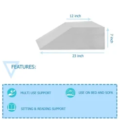 Continental Sleep,Leg Pillow Full Top Comfortable Rest Elevating Foam Wedge | Relieves And Recovers Foot, Hip, Knee And Ankle Injury Pain, 21", White -Bedding Promotion GUEST 486a94e2 f1fa 4177 a5d9 e48e4177b117