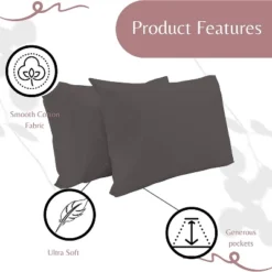 Superity Linen Pillow Cases Cotton Standard Size (20x26) -Bedding Promotion GUEST 497d259e e463 4f59 8187 d489b52d109a