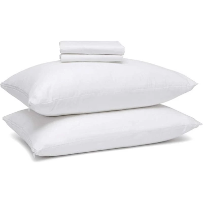 The Grand Zippered Poly/Cotton Pillow Protector Set Of 4 White 4 The Grand Zippered Poly/Cotton Pillow Protector Set Of 4 White - Image 2