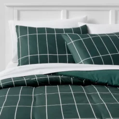 Grid Print Microfiber Reversible Comforter & Sheet Set Dark Green - Room Essentials™ 17 Grid Print Microfiber Reversible Comforter & Sheet Set Dark Green - Room Essentials™ -Bedding Promotion GUEST 52658d90 442c 4f77 95f8 b9cc7e5b7e67