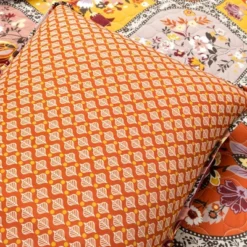 Lush Décor 3pc Bohemian Flower Reversible Oversized Cotton Quilt Set Orange/Lilac -Bedding Promotion GUEST 528e6b21 a7b0 44cb 8093 4db0832370d0