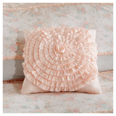 Desiree Cotton Percale Comforter Bedding Set With Euro And Bedskirt Blush - Madison Park 6 Desiree Cotton Percale Comforter Bedding Set With Euro And Bedskirt Blush - Madison Park - Image 4