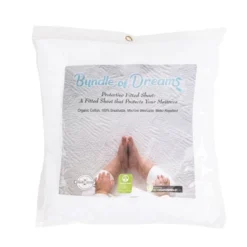 Bundle Of Dreams White Organic Fitted Mini Crib Protector Sheet