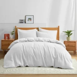 Peace Nest Modern Style Linen Duvet Cover Set
