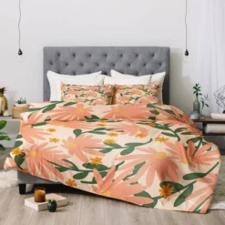 Meadow Of Autumn Wildflowers Lane And Lucia Comforter Set Orange/Green/Beige - Deny Designs -Bedding Promotion GUEST 5c5a0b8d 5f0b 4e67 8f8f 53ff6b19df13