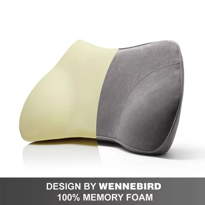 WENNEBIRD Model B Lumbar Memory Foam Support Pillow To Improve Posture With Raised Side Butterfly Design, Constance Fabric, And Removable Cover, Grey 6 WENNEBIRD Model B Lumbar Memory Foam Support Pillow To Improve Posture With Raised Side Butterfly Design, Constance Fabric, And Removable Cover, Grey - Image 4